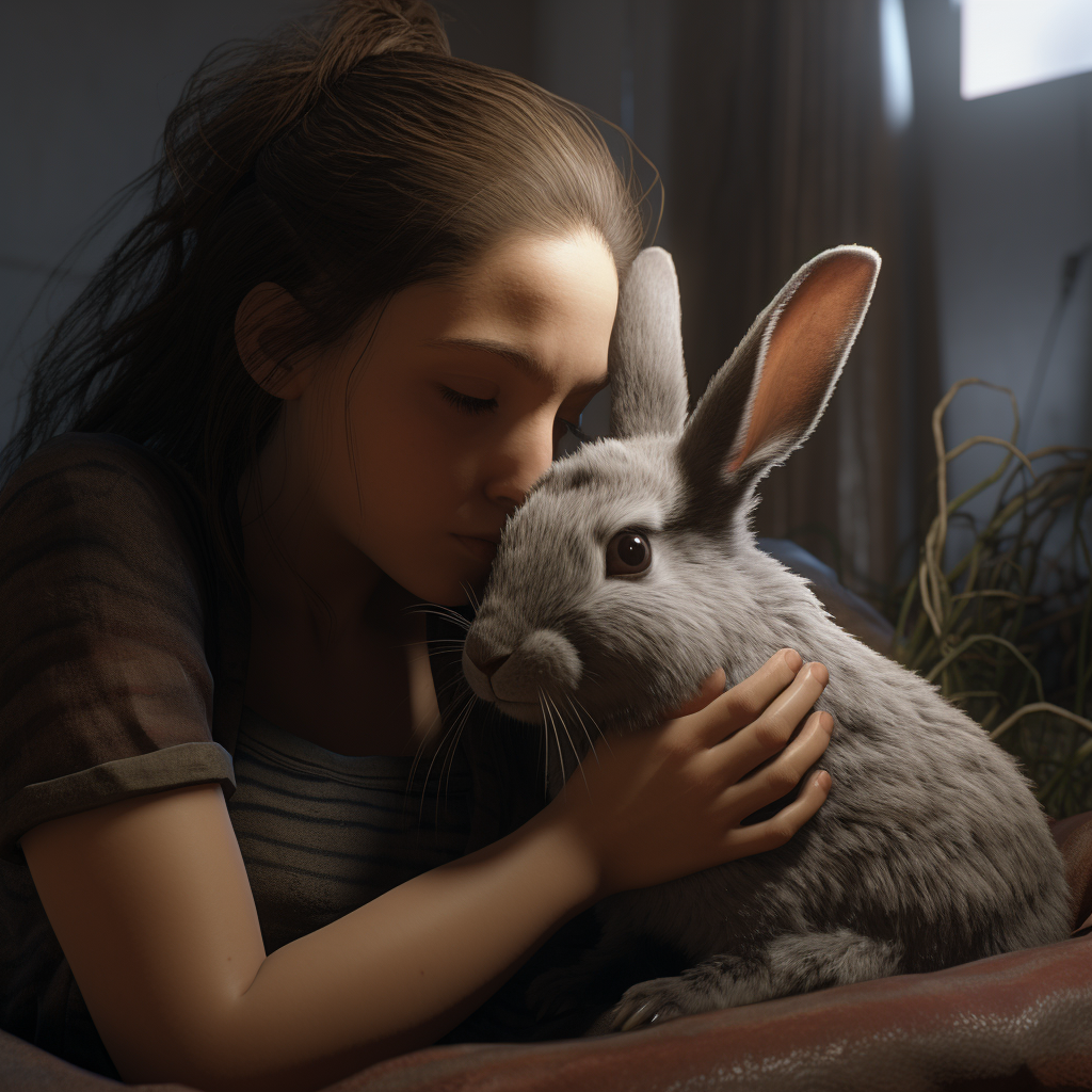 Кролик с хозяйкой