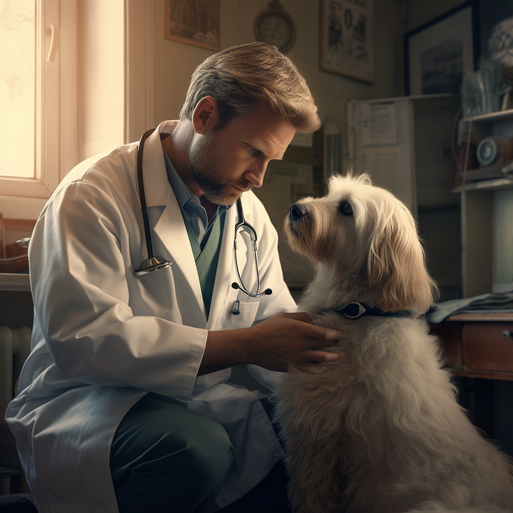 Ветеринарный врач с собакой