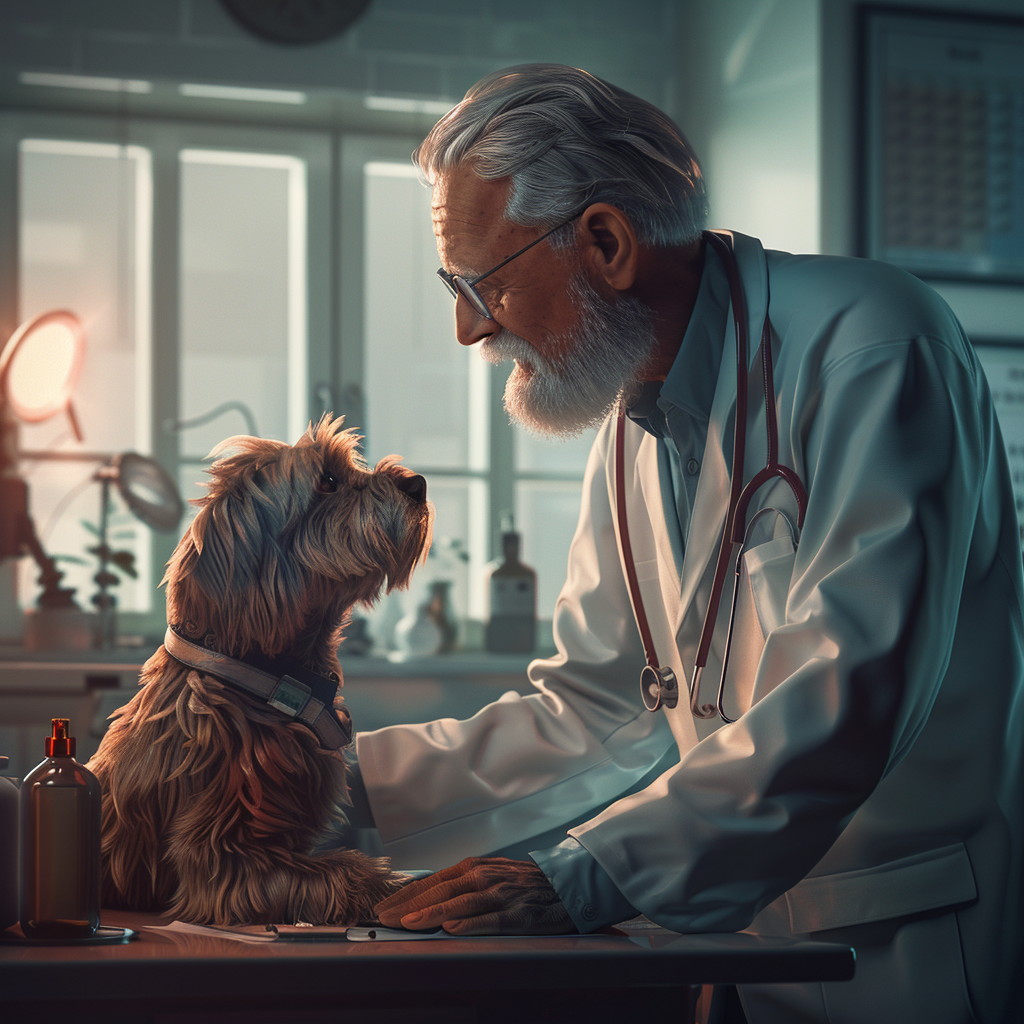 Ветеринар с питомцем